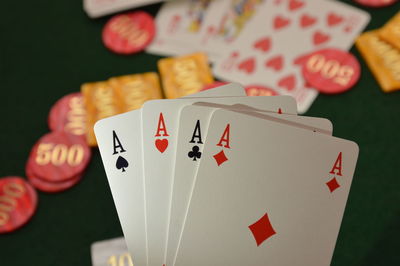 Close-up of playing cards