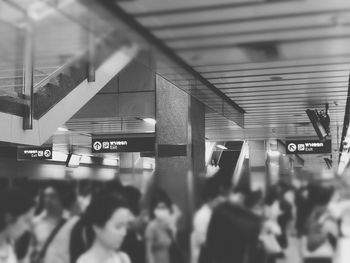 People walking in subway station