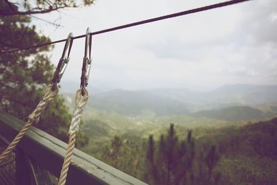 Close-up of rope against sky