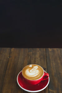 Coffee cup on table