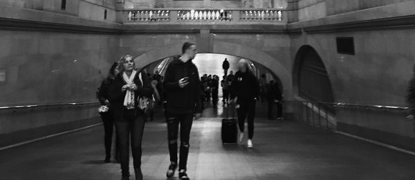People walking on subway station