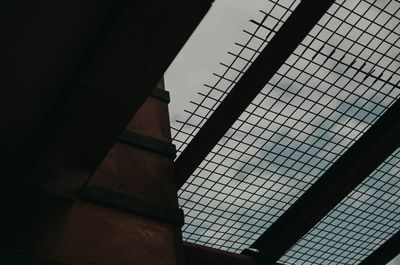 Low angle view of skylight in building