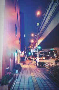 Illuminated street light at night