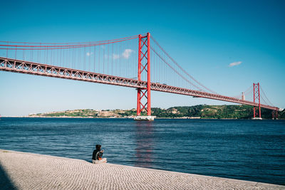 Suspension bridge over sea