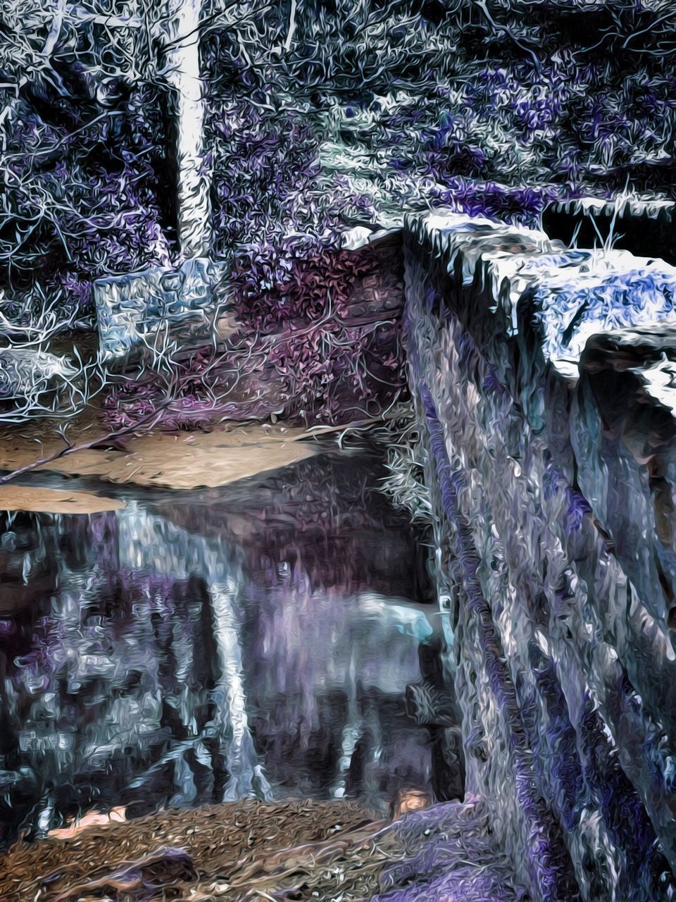 WATER FLOWING THROUGH ROCKS