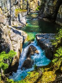 Scenic view of waterfall