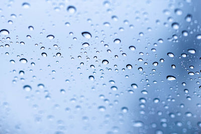 Full frame shot of wet glass window