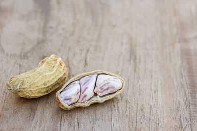 High angle view of bread on table