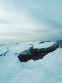 Ice blocks on the baltic sea coast