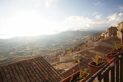 High angle view of town