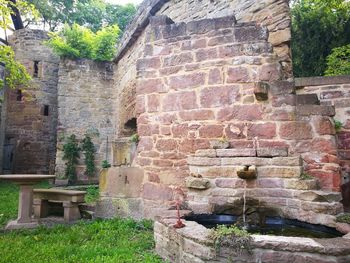 Stone wall in old building