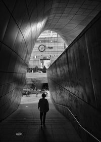 Woman walking in city