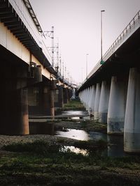 Bridge over water against clear sky