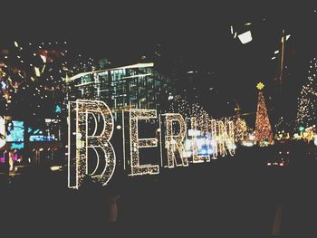 Illuminated city at night