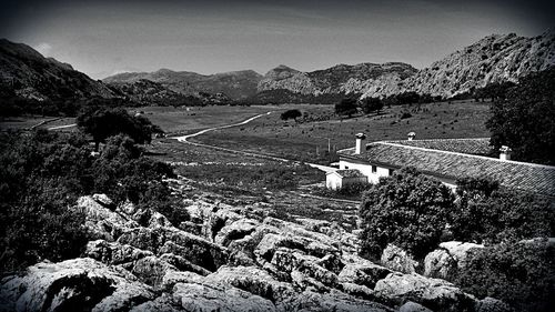 High angle view of landscape against sky