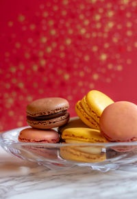 Close-up of macaroons on table