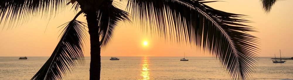 Scenic view of sea at sunset