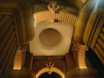 Low angle view of empty seats in ceiling