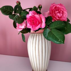 Close-up of rose bouquet in vase