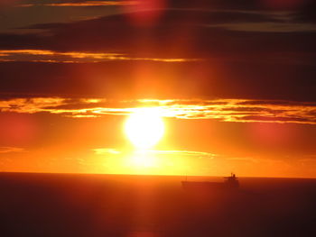 Scenic view of sunset over sea