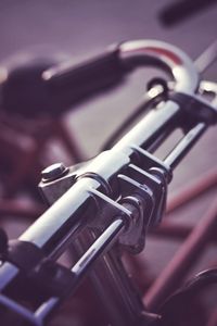 Close-up of bicycle handlebar