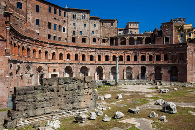 Ancient ruins of the market of trajan thought built in in 100 and 110 ad in rome
