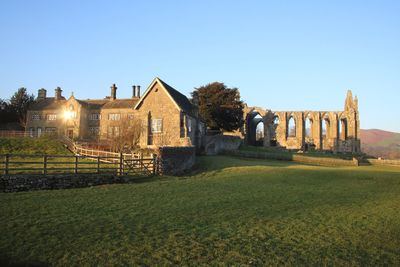 View of castle against clear sky