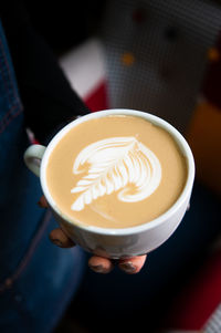 High angle view of coffee cup