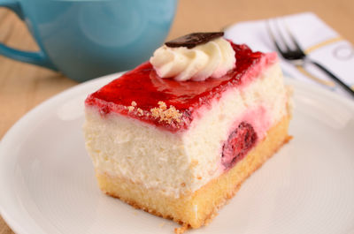 Close-up of cake in plate