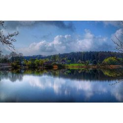 Reflection of clouds in lake