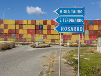 Containers stacked in a warehouse in the port area of gioia tauro