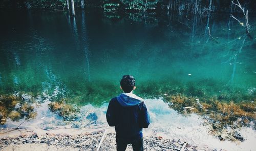 Standing in forest