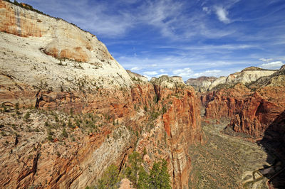 Zion canyon from the angels landing trail in utah