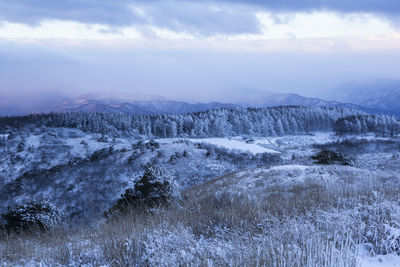 Scenic view of mountains against sky