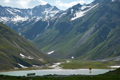 Scenic view of snowcapped mountains