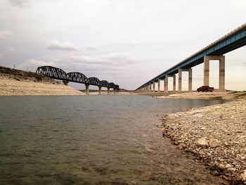 Bridge over river against sky