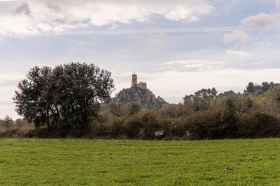 Landscape with penella castle, in alicante.