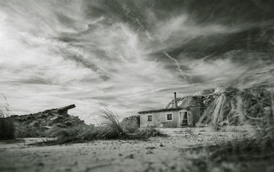 Abandoned building against sky