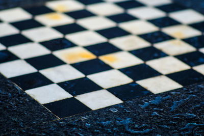 High angle view of tiled floor