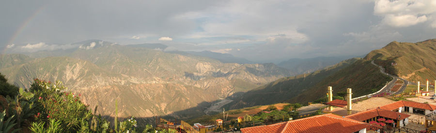 Panoramic view of mountains against sky