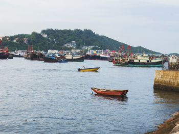 Boats in sea