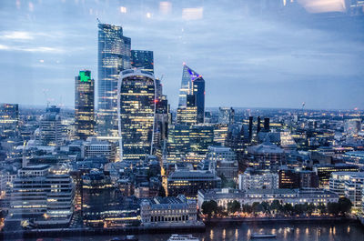Aerial view of buildings in city