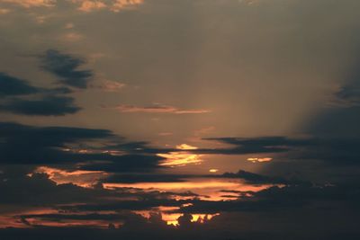 Scenic view of cloudy sky during sunset