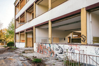 Graffiti on wall of abandoned building