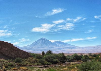 Scenic view of landscape against cloudy sky