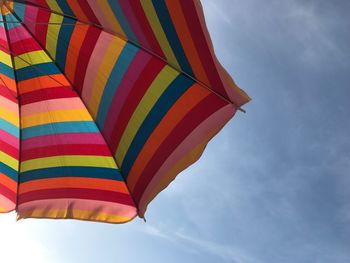 Low angle view of hot air balloon against sky