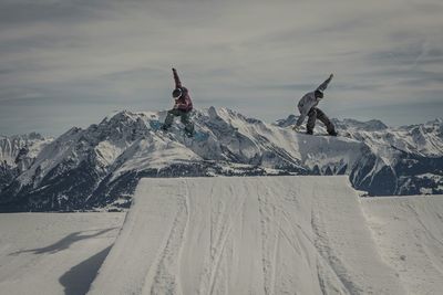 Snow covered mountain range