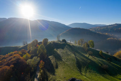 Scenic view of mountains against sky