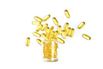 High angle view of food on white background