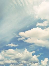 Low angle view of clouds in sky